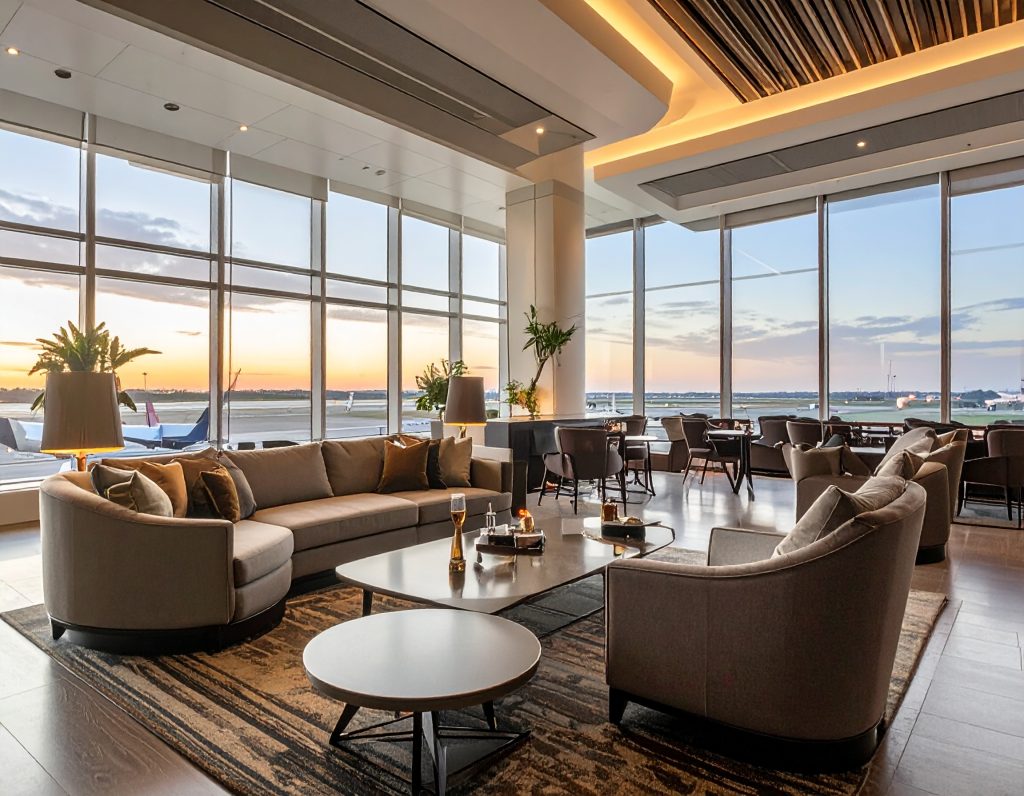 Luxurious Airport Lounge ambience at Changi Airport, Singapore