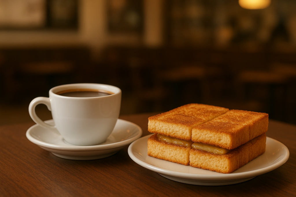 Kaya Toast and Kopi (Local coffee) was so delicious.