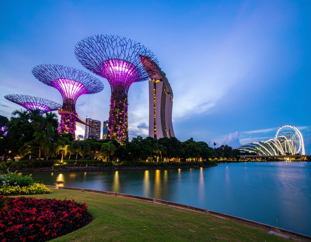 Gardens by the Bay Supertree Grove and Cloud Forest dome in Singapore, a top attraction for long layovers.