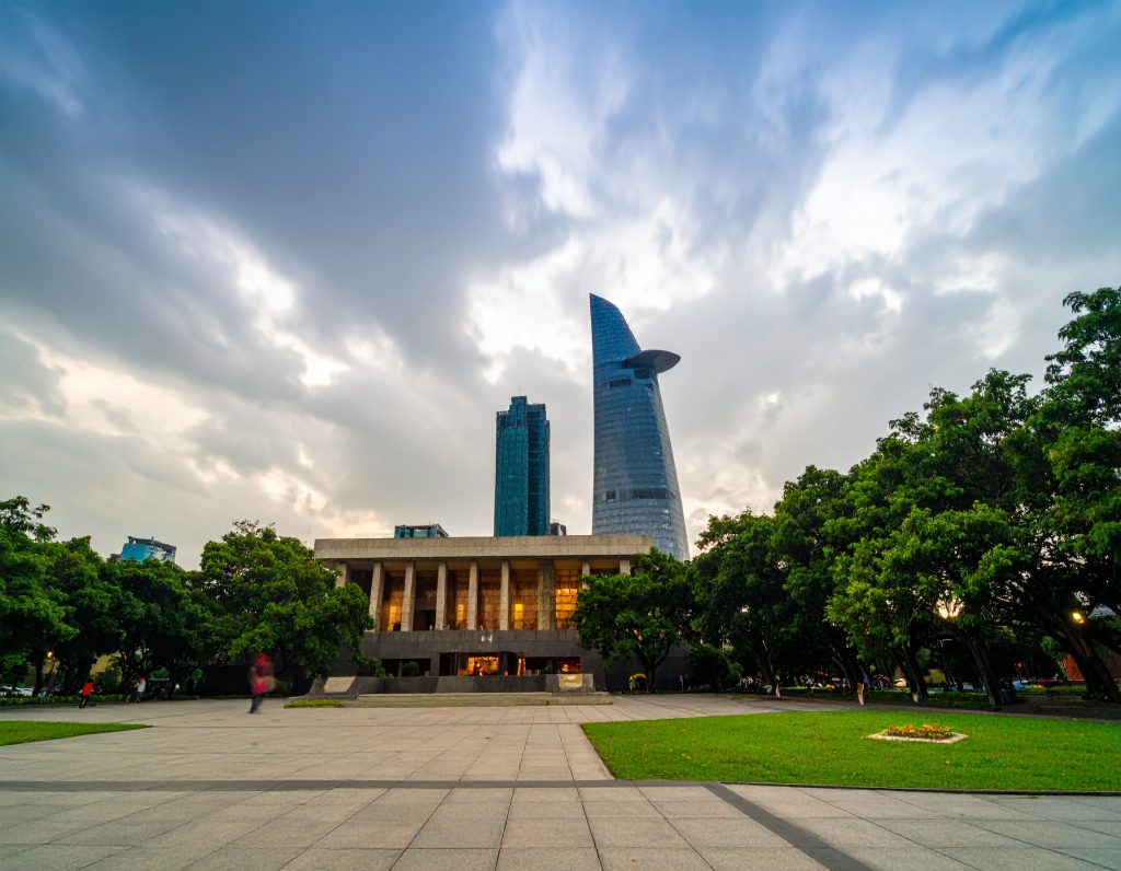 Exterior of the War Remnants Museum in Ho Chi Minh City, Vietnam