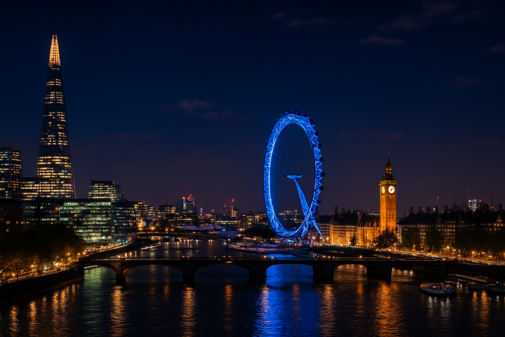 Amazing London's night view of city