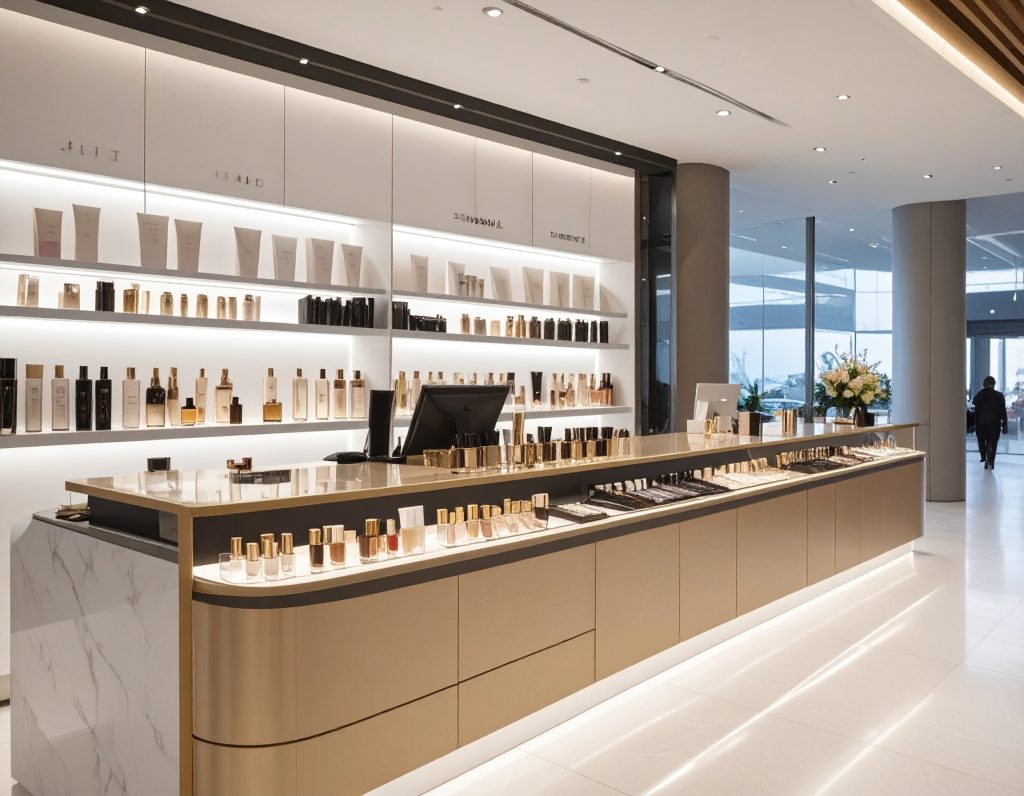 Chanel perfume counter at airport duty-free.