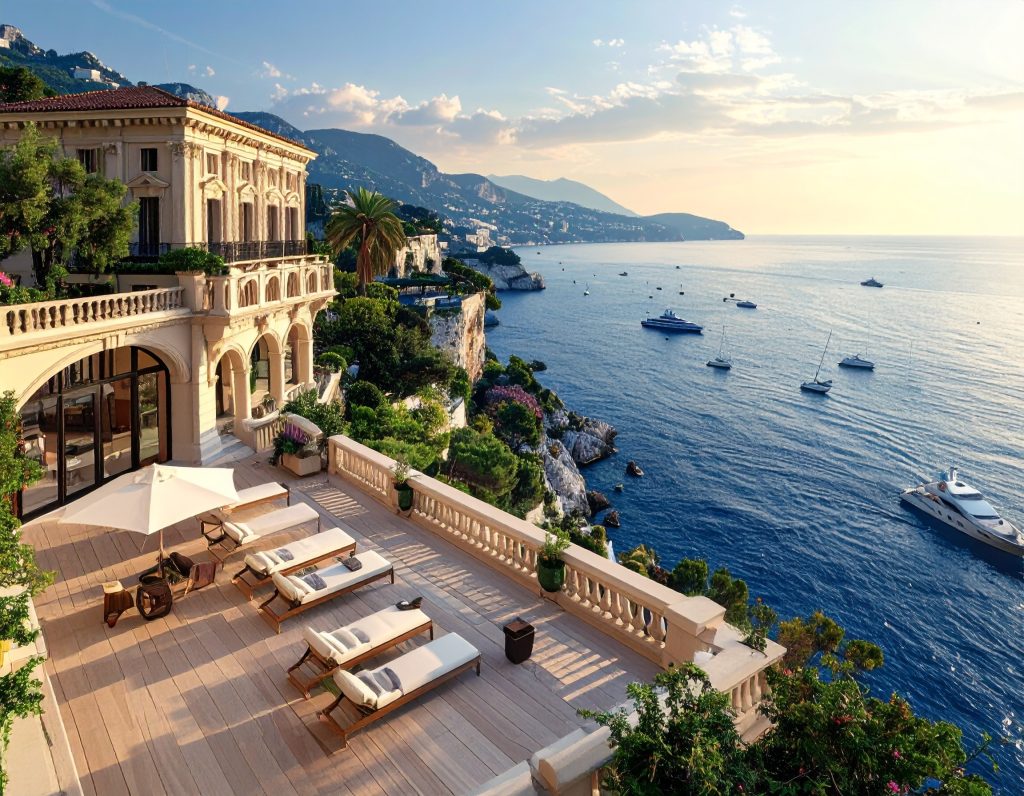 Aerial view of Port Hercule Monaco showcasing superyachts during the Monaco Yacht Show 2025