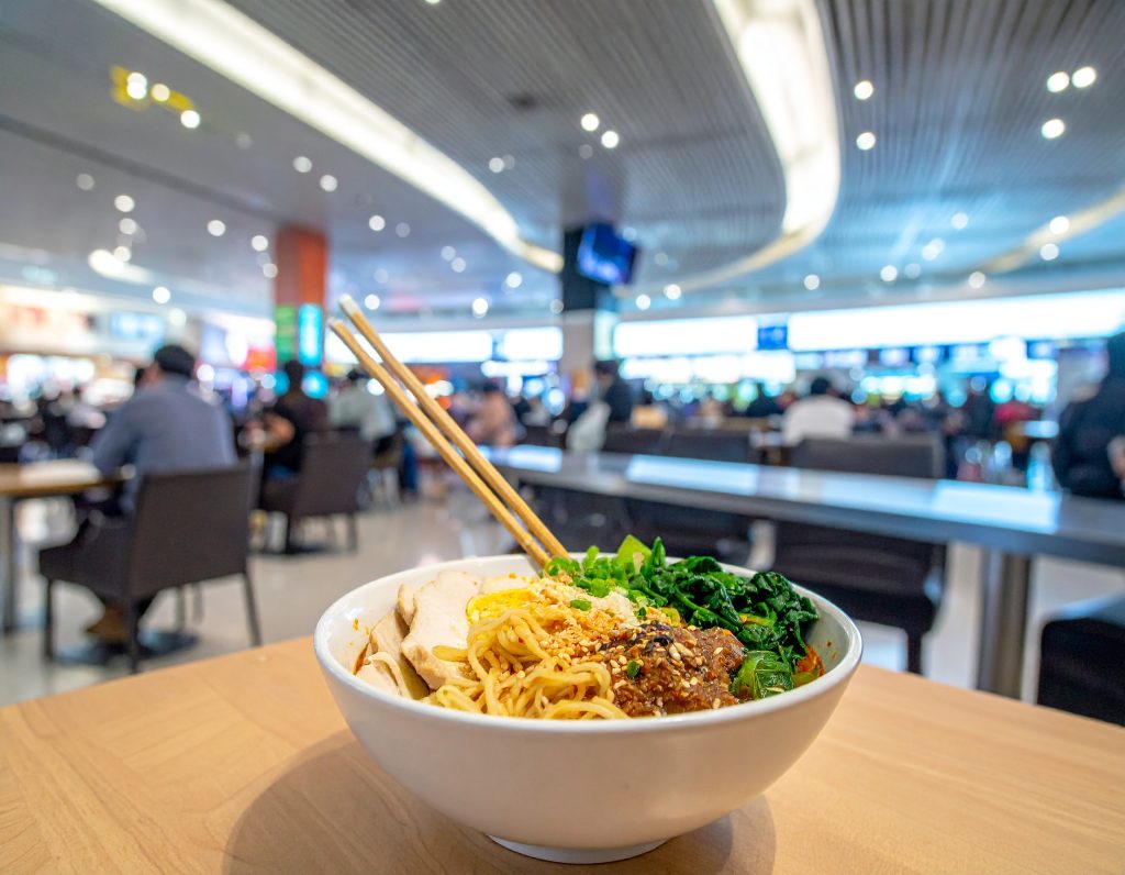 The Noodle Bar & Food Hall at Cathay Pacific Lounge.