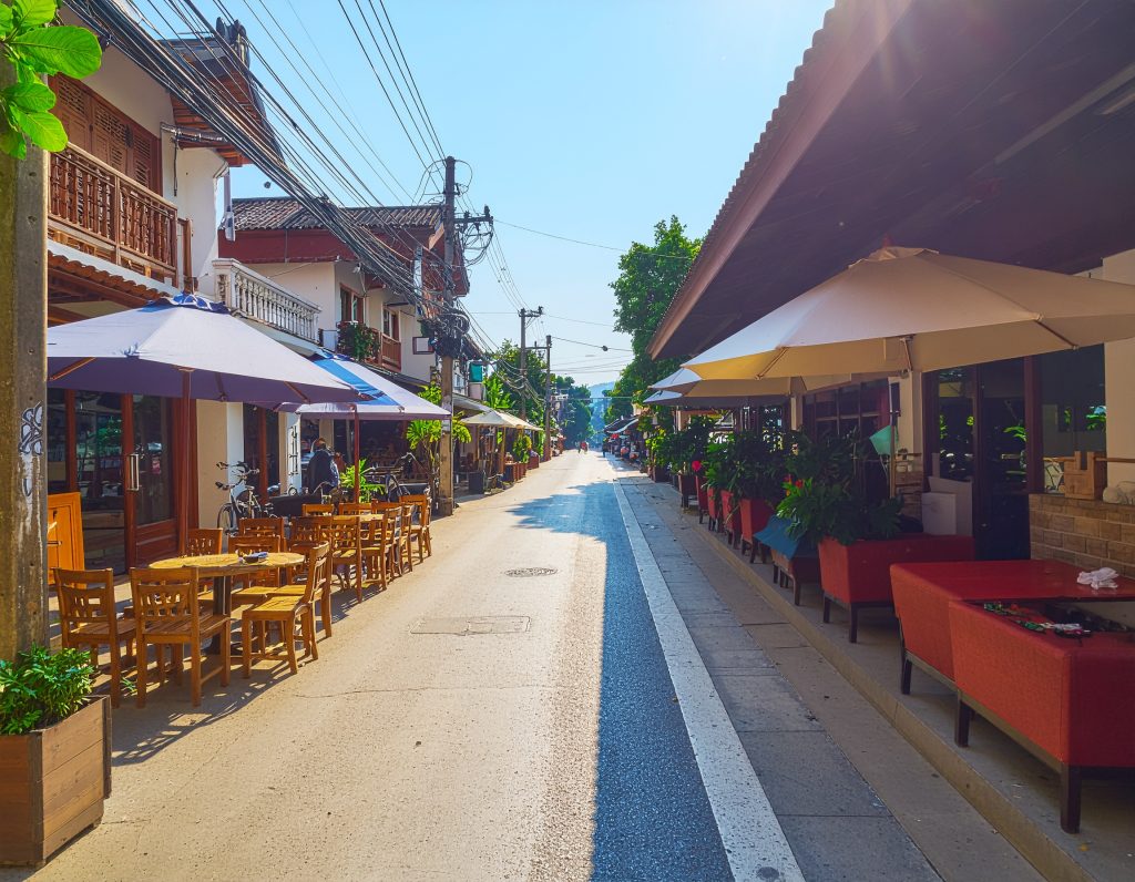 Trendy cafés and shops on Nimmanhaemin Road, Chiang Mai.