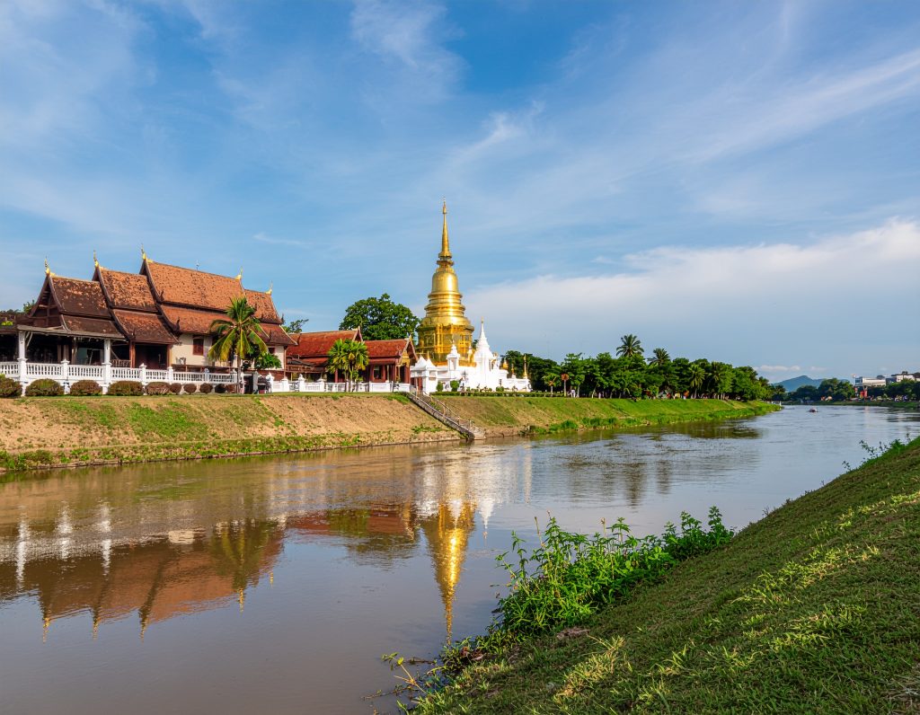 Tha Phae Gate and riverside promenade in Chiang Mai.