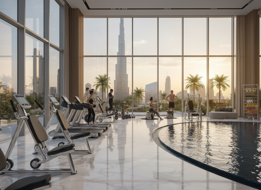 High-altitude spinning session at ZETA Seventy Seven during Dubai Fitness Challenge.