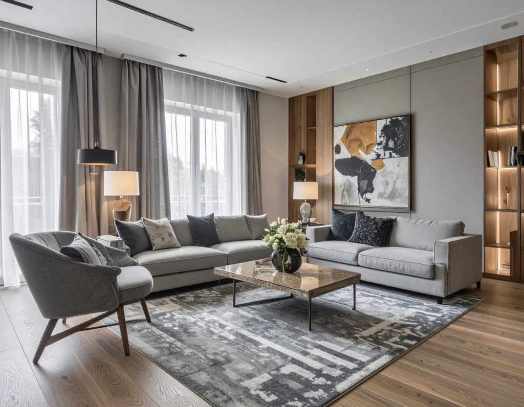 Flamboyant evening at a luxury design event.