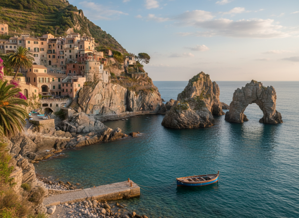 Panoramic collage of iconic Italian landmarks including Rome, Venice, and Florence.