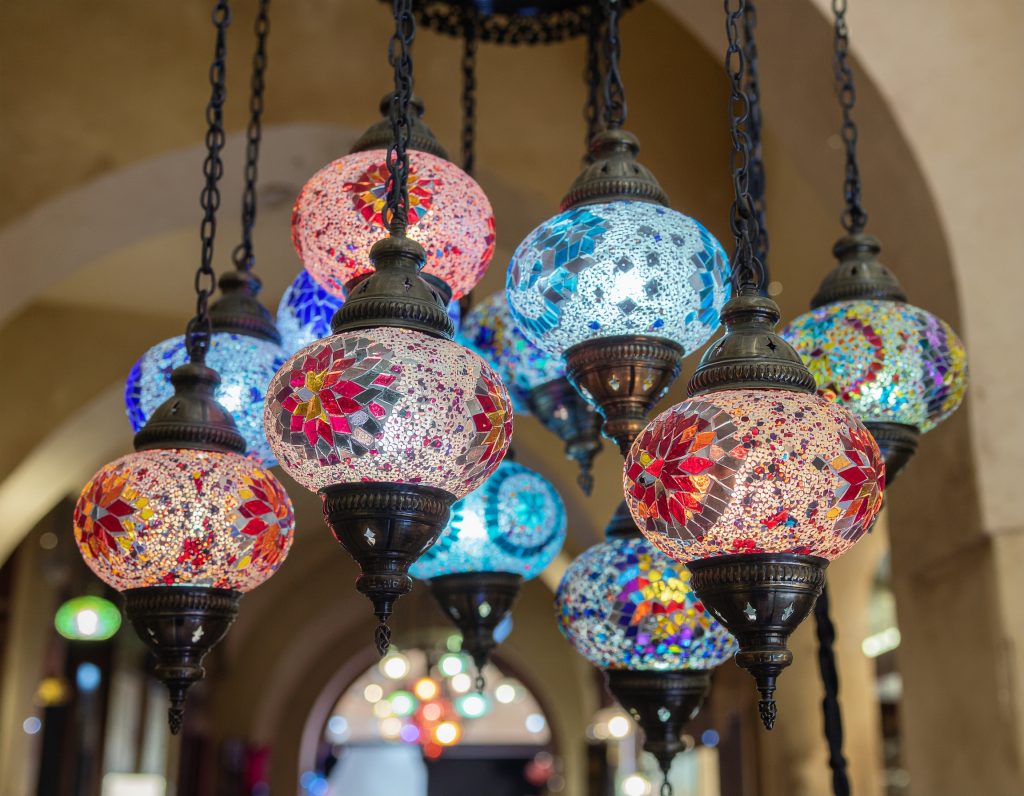Traditional market streets of Khan El Khalili in Cairo.