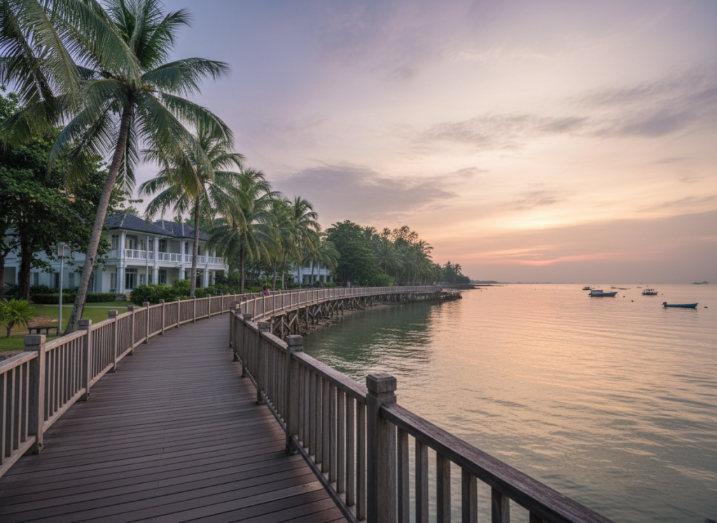 Changi Boardwalk near Changi Cove hotel in Singapore
