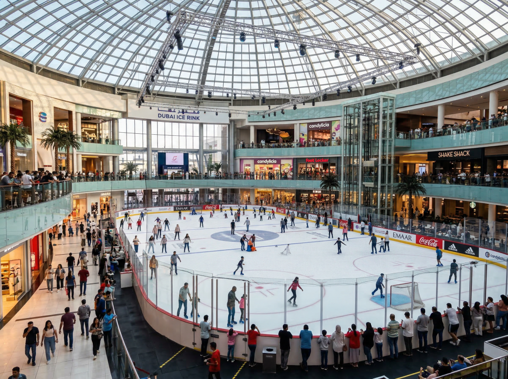 Dubai Ice Rink inside Dubai Mall skating arena
