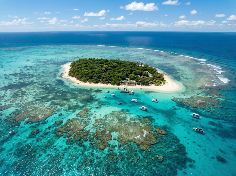 Green Island surrounded by turquoise waters of the Great Barrier Reef